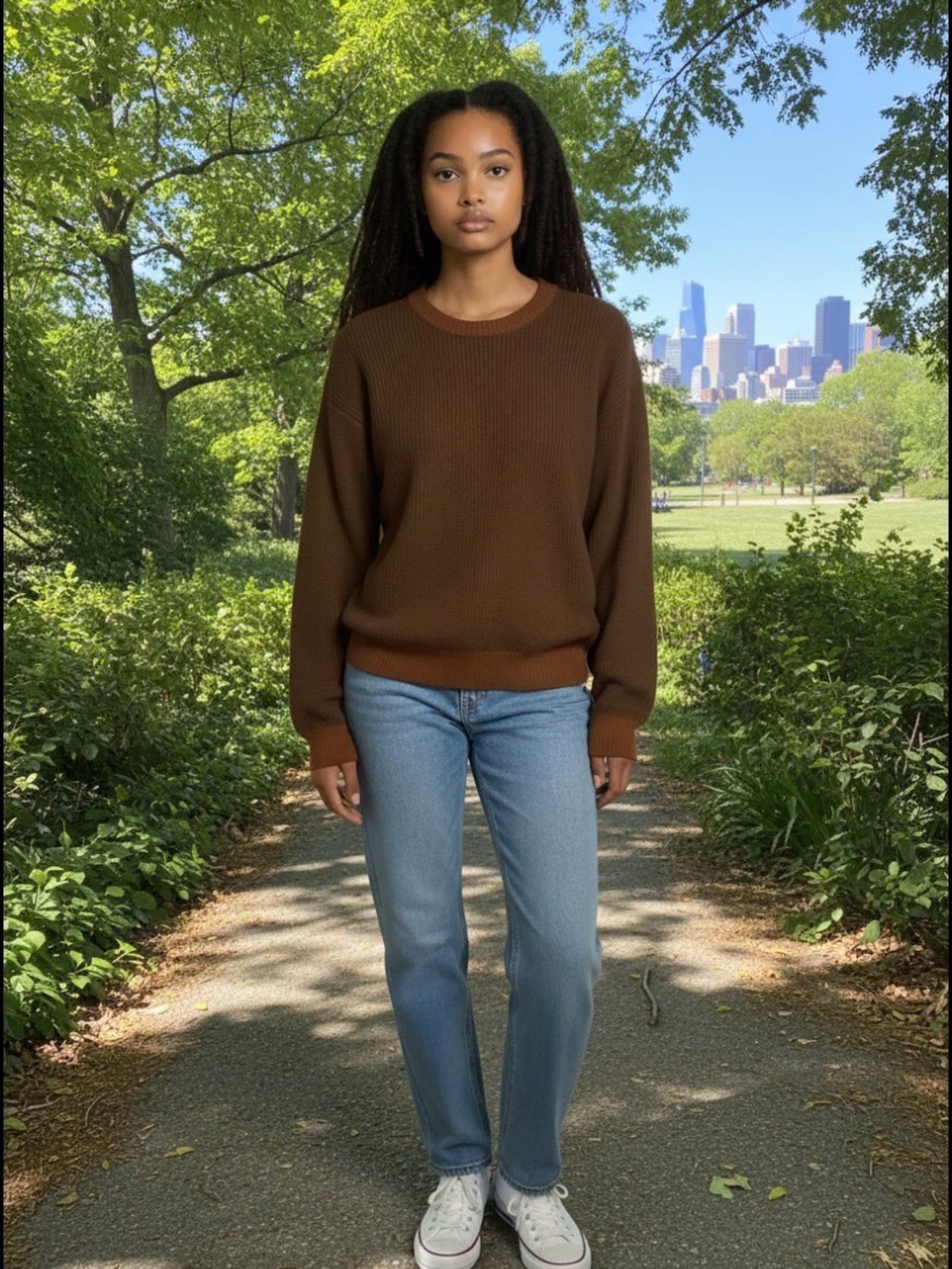 Everyday Crewneck Sweater in Chocolate Brown